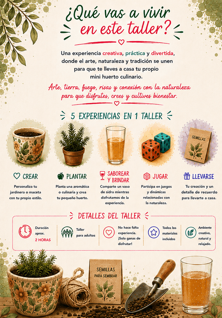 Detalle del taller verde A la rica maceta