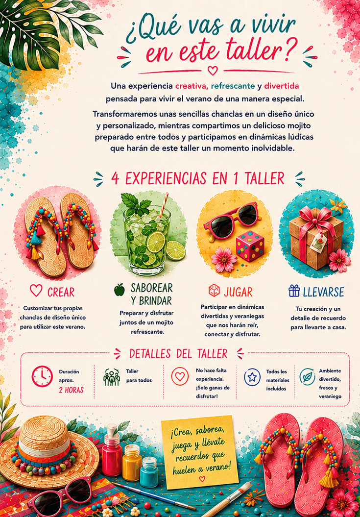 Detalle del taller lúdico Vive el verano pisando fuerte