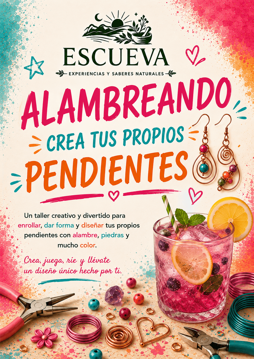 Taller creativo de pendientes hechos a mano