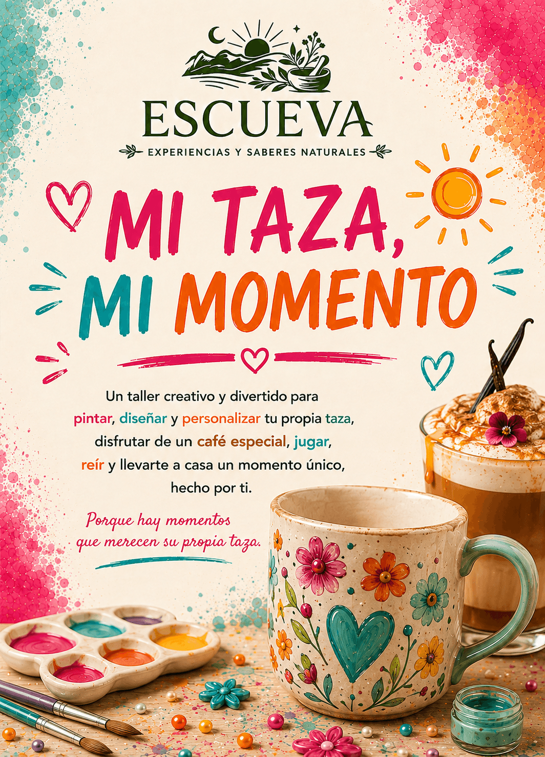Taller creativo de tazas pintadas